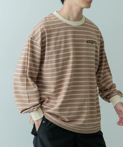 ddp（ディーディーピー）の「ddp　Retro Border Ringer Long-Sleeve T-shirts（Tシャツ/カットソー・メンズ・チャコールグレー/パープル/ブラウン・MEDIUM/LARGE/X-LARGE）」の5枚目の写真