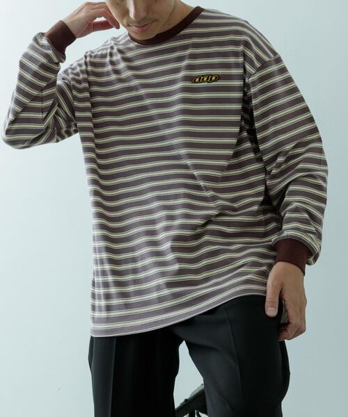 ddp（ディーディーピー）の「ddp　Retro Border Ringer Long-Sleeve T-shirts（Tシャツ/カットソー・メンズ・チャコールグレー/パープル/ブラウン・MEDIUM/LARGE/X-LARGE）」の19枚目の写真