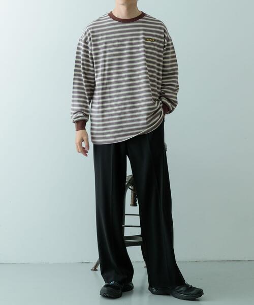 ddp（ディーディーピー）の「ddp　Retro Border Ringer Long-Sleeve T-shirts（Tシャツ/カットソー・メンズ・チャコールグレー/パープル/ブラウン・MEDIUM/LARGE/X-LARGE）」の20枚目の写真