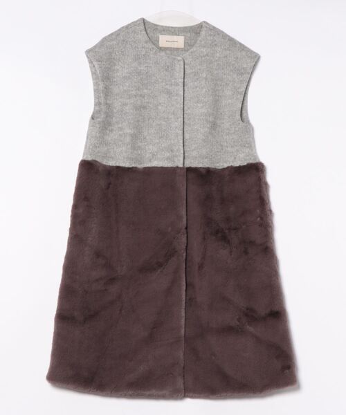 STELLA CIFFON(ステラシフォン)の「STELLA CIFFON ST3-22104 LAYERED ECO FAR COAT(ダウンジャケット/コート・レディース・グレー・36)」の3枚目の写真