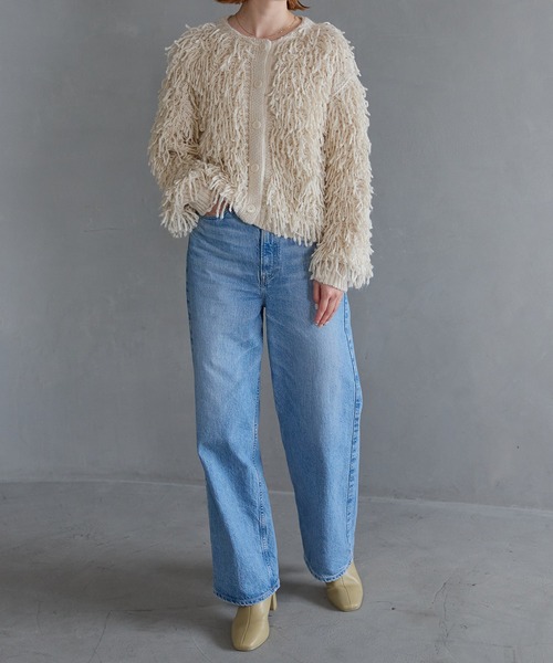 meilmada（メイルマダ）の「2wayループニットカーディガン（カーディガン/ボレロ・レディース・アイボリー/チャコールグレー・FREE）」の4枚目の写真