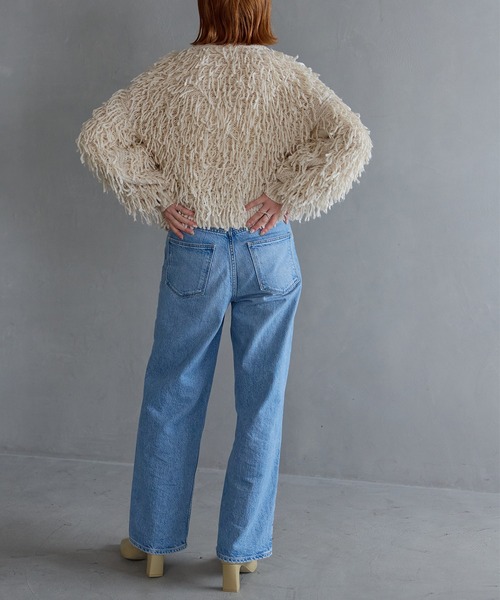 meilmada（メイルマダ）の「2wayループニットカーディガン（カーディガン/ボレロ・レディース・アイボリー/チャコールグレー・FREE）」の5枚目の写真