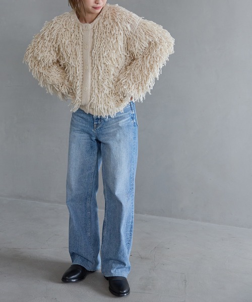 meilmada（メイルマダ）の「2wayループニットカーディガン（カーディガン/ボレロ・レディース・アイボリー/チャコールグレー・FREE）」の9枚目の写真