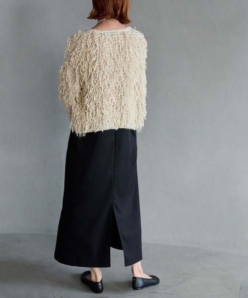 meilmada（メイルマダ）の「2wayループニットカーディガン（カーディガン/ボレロ・レディース・アイボリー/チャコールグレー・FREE）」の7枚目の写真