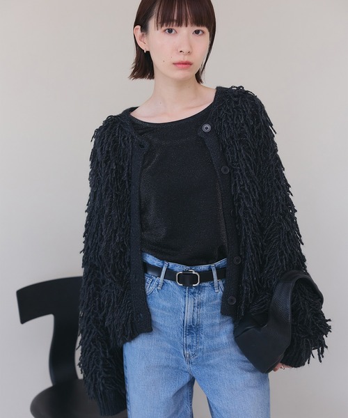 meilmada（メイルマダ）の「2wayループニットカーディガン（カーディガン/ボレロ・レディース・アイボリー/チャコールグレー・FREE）」の17枚目の写真