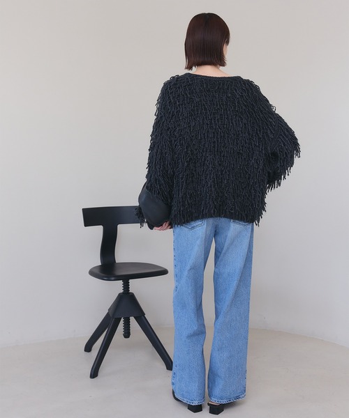 meilmada（メイルマダ）の「2wayループニットカーディガン（カーディガン/ボレロ・レディース・アイボリー/チャコールグレー・FREE）」の21枚目の写真