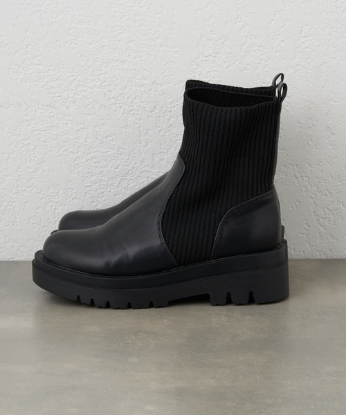 CIAOPANIC TYPY（チャオパニックティピー）の「ソックスブーツ（ブーツ・レディース・ブラウン/ブラック・SMALL/MEDIUM/LARGE）」の8枚目の写真