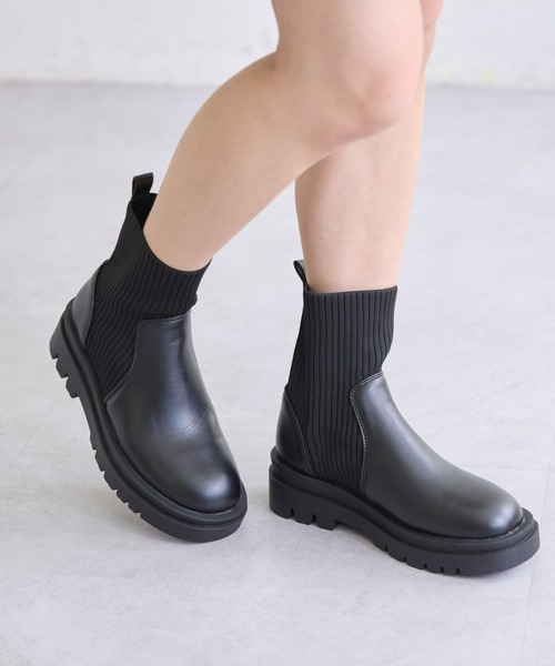 CIAOPANIC TYPY（チャオパニックティピー）の「ソックスブーツ（ブーツ・レディース・ブラウン/ブラック・SMALL/MEDIUM/LARGE）」の15枚目の写真