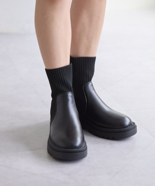 CIAOPANIC TYPY（チャオパニックティピー）の「ソックスブーツ（ブーツ・レディース・ブラウン/ブラック・SMALL/MEDIUM/LARGE）」の17枚目の写真