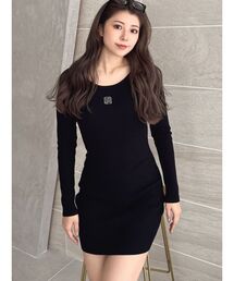 GYDA | Symmetry GYDA BACK OPENリブニットワンピース(ワンピース)