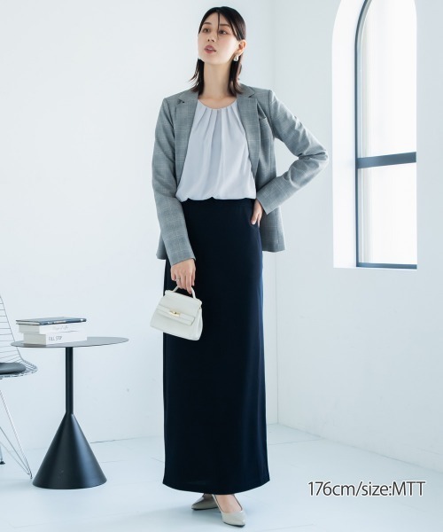 slattgir(スラットジール)の「高身長 タック入バルーンブラウス (トールサイズ)(シャツ/ブラウス・レディース・ブラック/サックスブルー/オフホワイト/グレー/チャコールグレー/ピンク系/ブルー系その他/ホワイト×ブラック・M/L/LL/3L/4L/5L)」の15枚目の写真