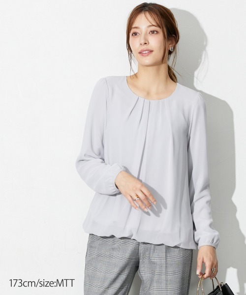 slattgir(スラットジール)の「高身長 タック入バルーンブラウス (トールサイズ)(シャツ/ブラウス・レディース・ブラック/サックスブルー/オフホワイト/グレー/チャコールグレー/ピンク系/ブルー系その他/ホワイト×ブラック・M/L/LL/3L/4L/5L)」の16枚目の写真