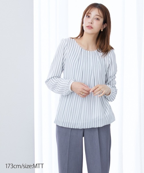slattgir(スラットジール)の「高身長 タック入バルーンブラウス (トールサイズ)(シャツ/ブラウス・レディース・ブラック/サックスブルー/オフホワイト/グレー/チャコールグレー/ピンク系/ブルー系その他/ホワイト×ブラック・M/L/LL/3L/4L/5L)」の22枚目の写真