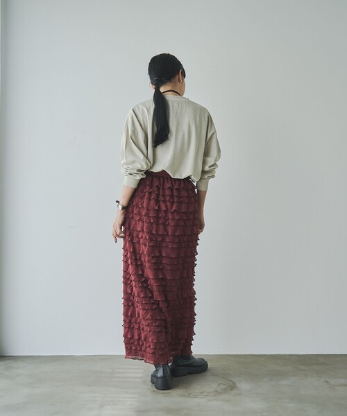 coen（コーエン）の「フリルナロースカート（スカート・レディース・オフホワイト/ブラウン/ブラック・FREE）」の16枚目の写真