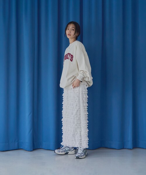 coen（コーエン）の「フリルナロースカート（スカート・レディース・オフホワイト/ブラウン/ブラック・FREE）」の20枚目の写真