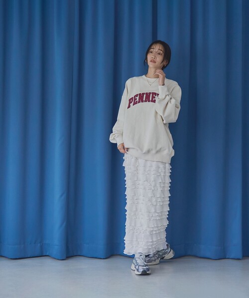 coen（コーエン）の「フリルナロースカート（スカート・レディース・オフホワイト/ブラウン/ブラック・FREE）」の21枚目の写真