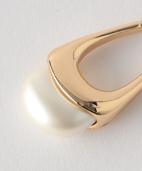 Eliou ピアス 両耳 フープ ドロップ ボリューム 円 丸 パール パール フープピアス（ピアス（両耳用））｜Jouete（ジュエッテ