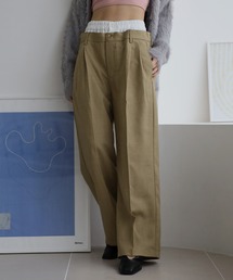 two tuck double waist pants / ツータックダブルウエストパンツ