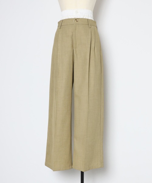 ENC(エンク)の「two tuck double waist pants / ツータックダブルウエストパンツ(その他パンツ・レディース・ブラック/ベージュ系その他・S/M)」の18枚目の写真