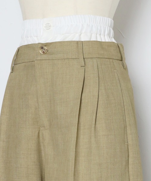 ENC(エンク)の「two tuck double waist pants / ツータックダブルウエストパンツ(その他パンツ・レディース・ブラック/ベージュ系その他・S/M)」の21枚目の写真