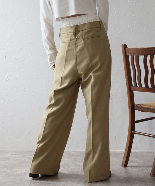 ENC(エンク)の「two tuck double waist pants / ツータックダブルウエストパンツ(その他パンツ・レディース・ブラック/ベージュ系その他・S/M)」の12枚目の写真