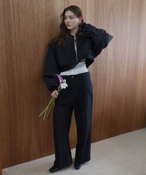 セール】two tuck double waist pants / ツータックダブルウエスト