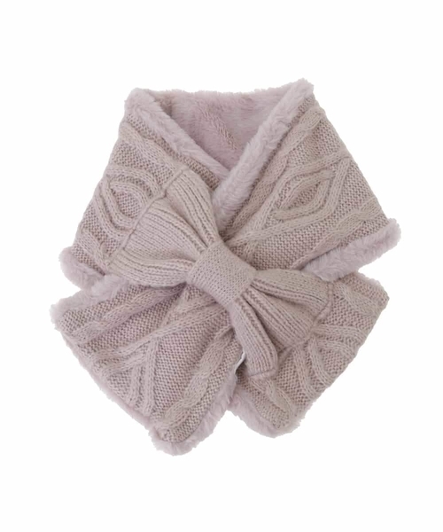 a.v.v（アーヴェヴェ）の「[KIDS]リボンスヌード（ストール/ショール・キッズ・アイボリー/ライトピンク・120）」の3枚目の写真