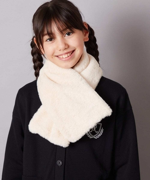 a.v.v（アーヴェヴェ）の「[KIDS]リボンスヌード（ストール/ショール・キッズ・アイボリー/ライトピンク・120）」の5枚目の写真