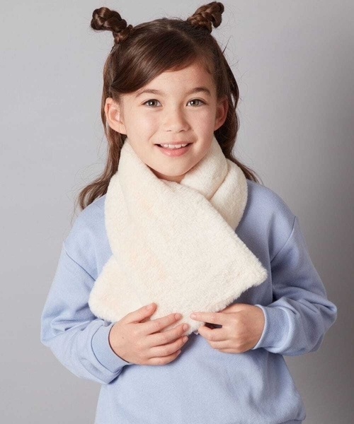 a.v.v（アーヴェヴェ）の「[KIDS]リボンスヌード（ストール/ショール・キッズ・アイボリー/ライトピンク・120）」の8枚目の写真