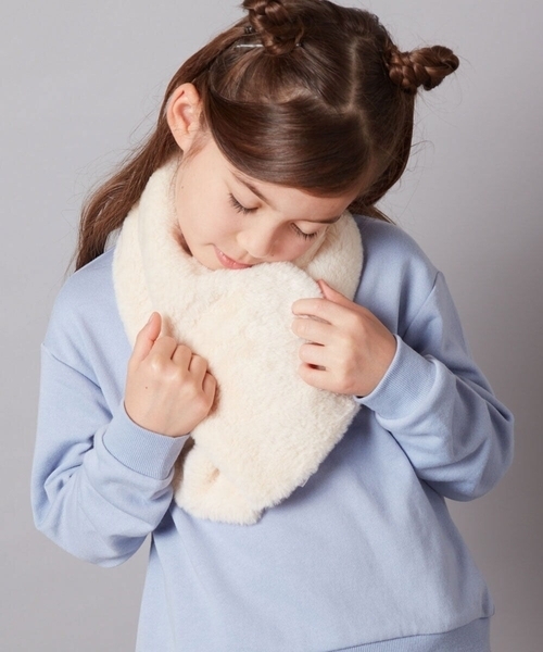 a.v.v（アーヴェヴェ）の「[KIDS]リボンスヌード（ストール/ショール・キッズ・アイボリー/ライトピンク・120）」の10枚目の写真