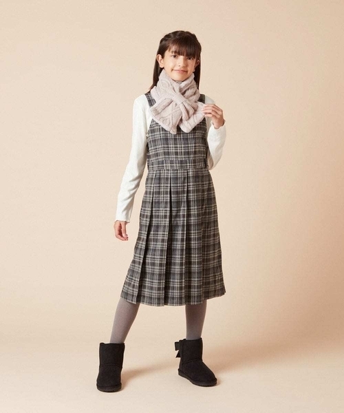 a.v.v（アーヴェヴェ）の「[KIDS]リボンスヌード（ストール/ショール・キッズ・アイボリー/ライトピンク・120）」の17枚目の写真