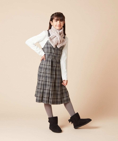 a.v.v（アーヴェヴェ）の「[KIDS]リボンスヌード（ストール/ショール・キッズ・アイボリー/ライトピンク・120）」の18枚目の写真