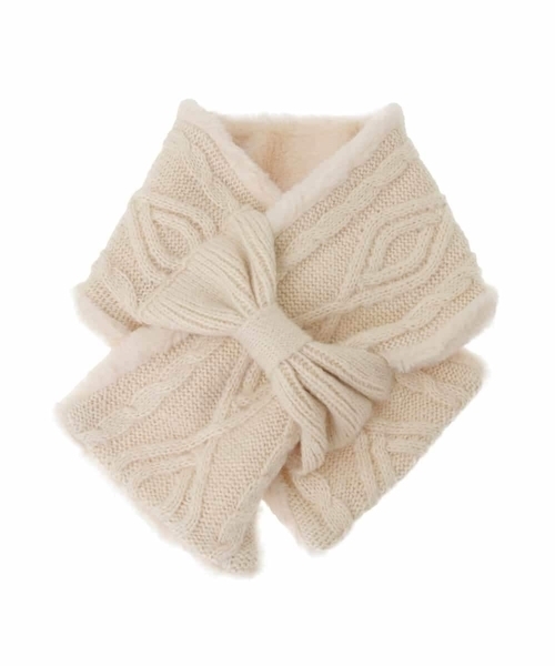 a.v.v（アーヴェヴェ）の「[KIDS]リボンスヌード（ストール/ショール・キッズ・アイボリー/ライトピンク・120）」の21枚目の写真