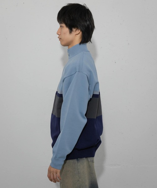 SENSE OF PLACE by URBAN RESEARCH(センスオブプレイスバイアーバンリサーチ)の「パネルボーダーハーフZIPニット(ニット/セーター・メンズ・レッド/ブルー/ブラック・MEDIUM/LARGE)」の13枚目の写真