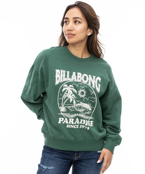 BILLABONG(ビラボン)の「BILLABONG レディース FRESH TAKE KENDAL SW トレーナー 【2024年秋冬モデル】/ビラボンビッグルーズシルエットクルーネックトレーナー(スウェット・レディース・ブラック/グリーン系その他/アイボリー・MEDIUM/LARGE)」の3枚目の写真