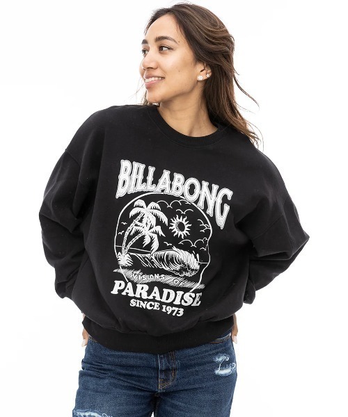BILLABONG(ビラボン)の「BILLABONG レディース FRESH TAKE KENDAL SW トレーナー 【2024年秋冬モデル】/ビラボンビッグルーズシルエットクルーネックトレーナー(スウェット・レディース・ブラック/グリーン系その他/アイボリー・MEDIUM/LARGE)」の2枚目の写真