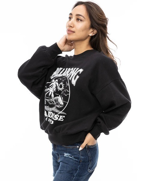 BILLABONG(ビラボン)の「BILLABONG レディース FRESH TAKE KENDAL SW トレーナー 【2024年秋冬モデル】/ビラボンビッグルーズシルエットクルーネックトレーナー(スウェット・レディース・ブラック/グリーン系その他/アイボリー・MEDIUM/LARGE)」の8枚目の写真