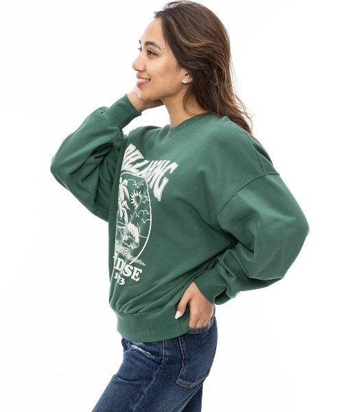 BILLABONG(ビラボン)の「BILLABONG レディース FRESH TAKE KENDAL SW トレーナー 【2024年秋冬モデル】/ビラボンビッグルーズシルエットクルーネックトレーナー(スウェット・レディース・ブラック/グリーン系その他/アイボリー・MEDIUM/LARGE)」の5枚目の写真