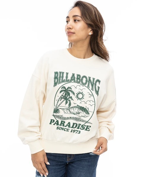 BILLABONG(ビラボン)の「BILLABONG レディース FRESH TAKE KENDAL SW トレーナー 【2024年秋冬モデル】/ビラボンビッグルーズシルエットクルーネックトレーナー(スウェット・レディース・ブラック/グリーン系その他/アイボリー・MEDIUM/LARGE)」の10枚目の写真