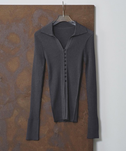 SHEER LIGHT KNIT SKIPPER LS #BLACK [ST.1150] – ciacura