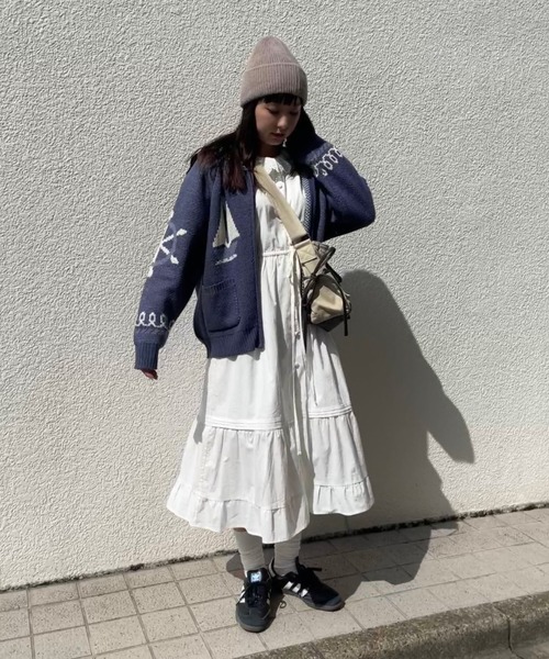 poiregnee（ポワニェ）の「［select］ニット帽（ニットキャップ/ビーニー・レディース・グレー/ベージュ/ホワイト・FREE）」の4枚目の写真