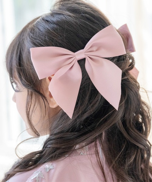 ꫛꫀꪝ【艶消しマットサテンリボン】ベビーヘアクリップキッズヘアクリップ