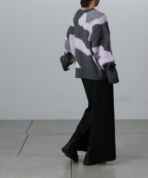 COLONY 2139（コロニートゥーワンスリーナイン）の「ニュアンスジャガードニットプルオーバー（ニット/セーター・レディース・ライトグレー/グレー/チャコールグレー・FREE）」の9枚目の写真