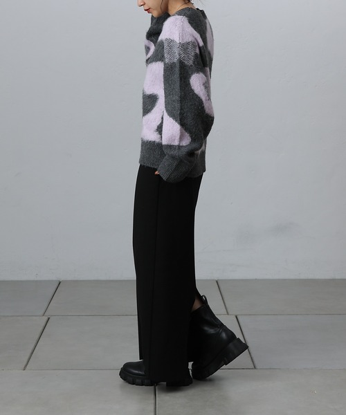 COLONY 2139（コロニートゥーワンスリーナイン）の「ニュアンスジャガードニットプルオーバー（ニット/セーター・レディース・ライトグレー/グレー/チャコールグレー・FREE）」の10枚目の写真