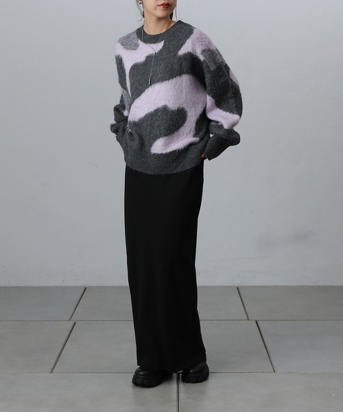 COLONY 2139（コロニートゥーワンスリーナイン）の「ニュアンスジャガードニットプルオーバー（ニット/セーター・レディース・ライトグレー/グレー/チャコールグレー・FREE）」の11枚目の写真