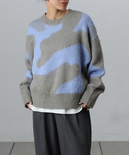 COLONY 2139（コロニートゥーワンスリーナイン）の「ニュアンスジャガードニットプルオーバー（ニット/セーター・レディース・ライトグレー/グレー/チャコールグレー・FREE）」の12枚目の写真