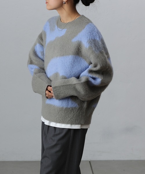 COLONY 2139（コロニートゥーワンスリーナイン）の「ニュアンスジャガードニットプルオーバー（ニット/セーター・レディース・ライトグレー/グレー/チャコールグレー・FREE）」の15枚目の写真