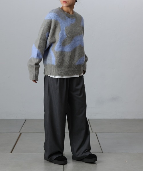 COLONY 2139（コロニートゥーワンスリーナイン）の「ニュアンスジャガードニットプルオーバー（ニット/セーター・レディース・ライトグレー/グレー/チャコールグレー・FREE）」の16枚目の写真
