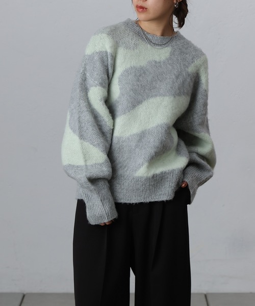 COLONY 2139（コロニートゥーワンスリーナイン）の「ニュアンスジャガードニットプルオーバー（ニット/セーター・レディース・ライトグレー/グレー/チャコールグレー・FREE）」の20枚目の写真