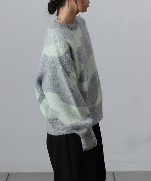 COLONY 2139（コロニートゥーワンスリーナイン）の「ニュアンスジャガードニットプルオーバー（ニット/セーター・レディース・ライトグレー/グレー/チャコールグレー・FREE）」の21枚目の写真